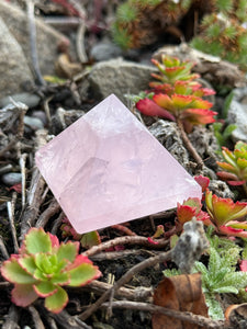 Rose Quartz Pyramid Carving Sacred Geometry