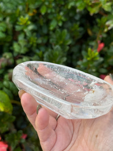 Large Clear Quartz Dish or Bowl