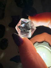 Load image into Gallery viewer, Faceted Clear Quartz Icosahedron Scared Geometry Carving
