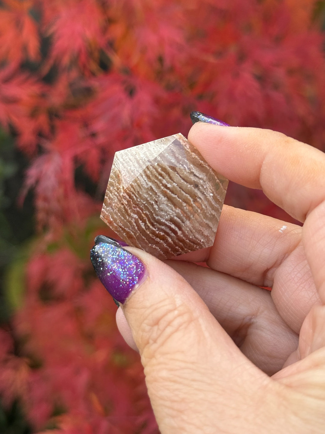 Thousand Layer Quartz Hexagon Sacred Geometry Carving