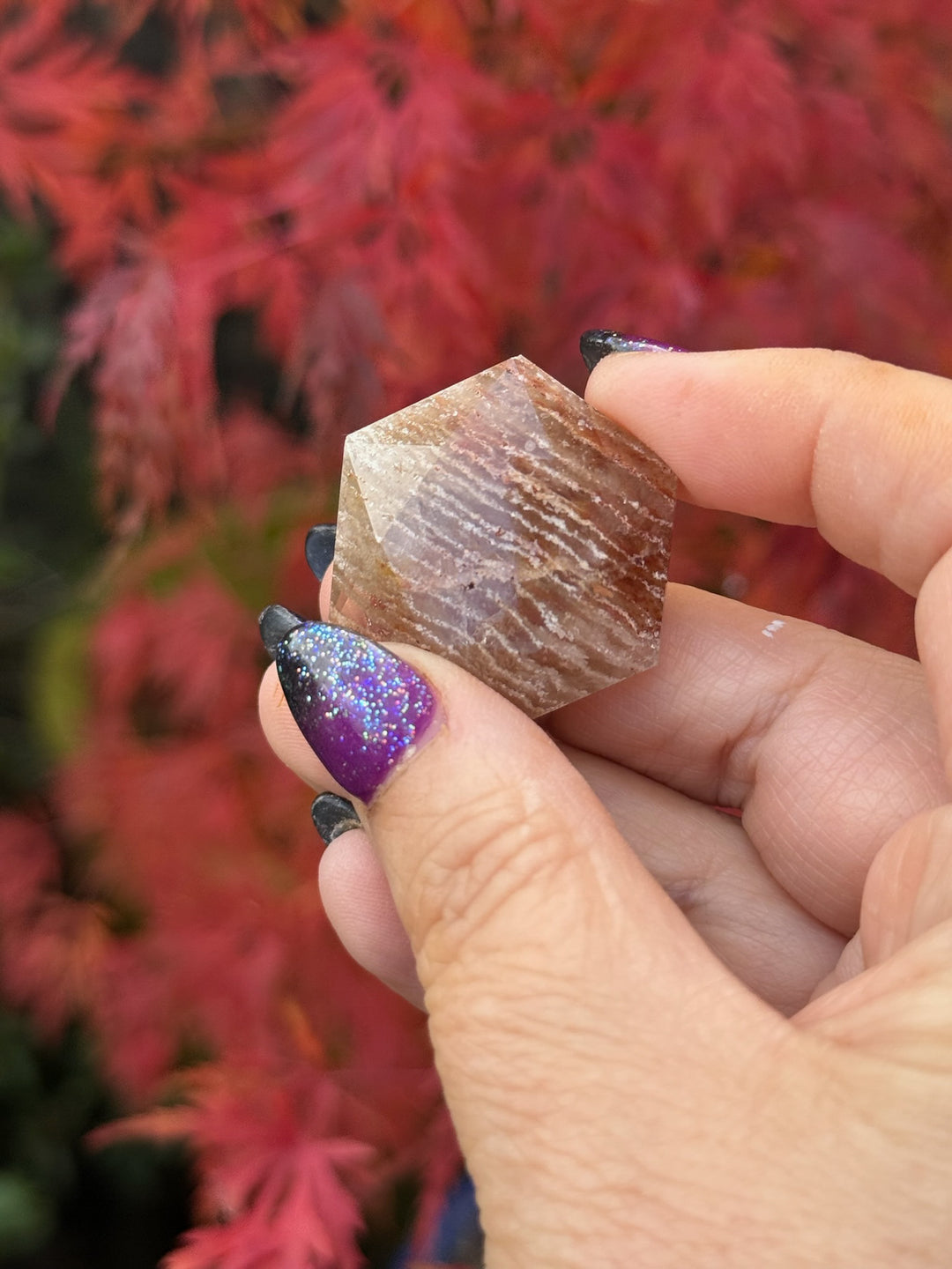 Thousand Layer Quartz Hexagon Sacred Geometry Carving