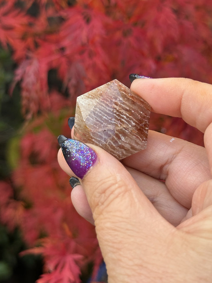 Thousand Layer Quartz Hexagon Sacred Geometry Carving