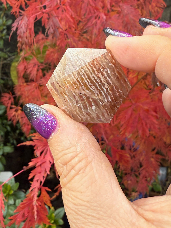 Thousand Layer Quartz Hexagon Sacred Geometry Carving