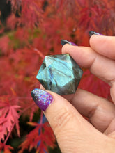 Load image into Gallery viewer, Labradorite Hexagon Sacred Geometry Carving
