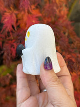 Load image into Gallery viewer, White Marble Ghost with Obsidian Heart Carving
