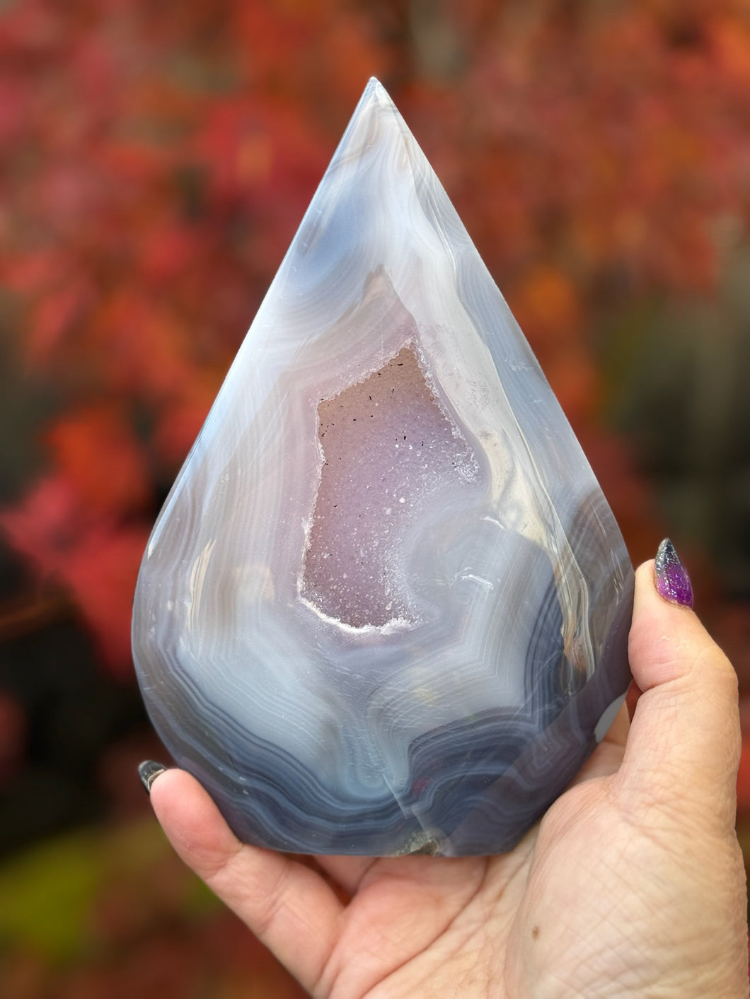 Amethyst and Agate Flame Carving