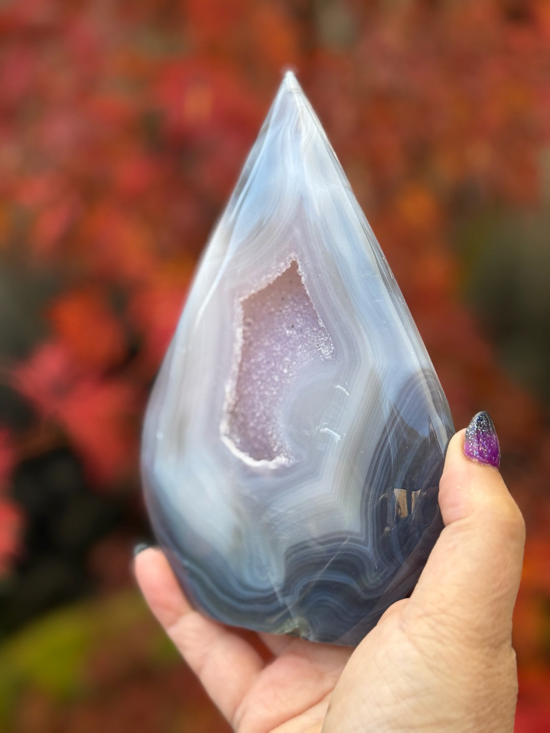 Amethyst and Agate Flame Carving