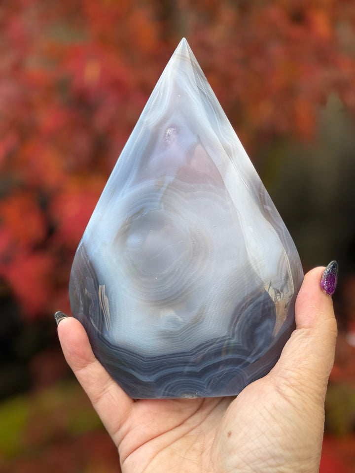 Amethyst and Agate Flame Carving