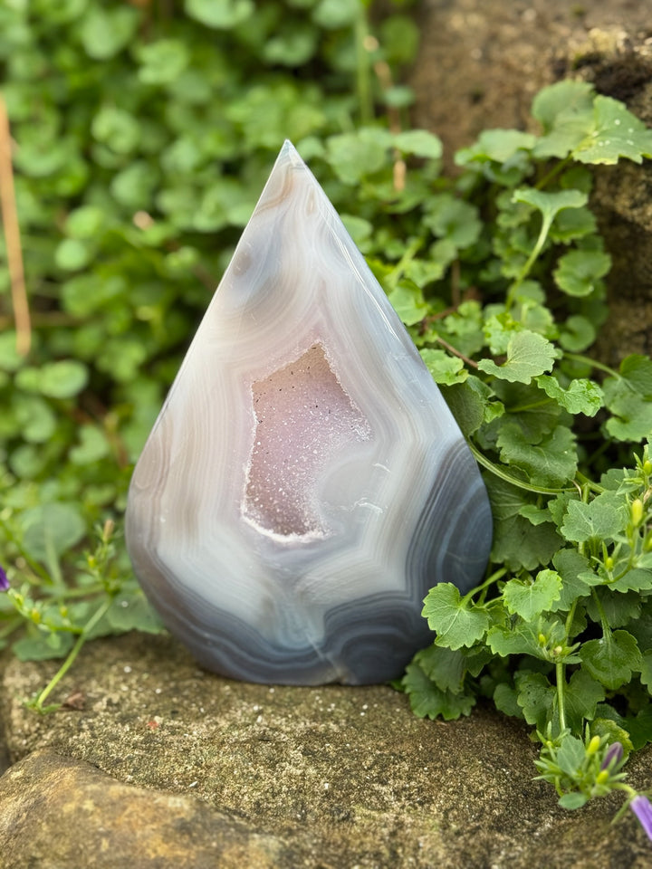 Amethyst and Agate Flame Carving