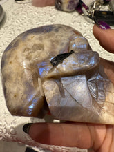 Load image into Gallery viewer, Moonstone and Sunstone Skull Carving
