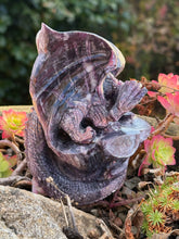 Load image into Gallery viewer, Lepidolite Mica Dragon Carving Statement Gem
