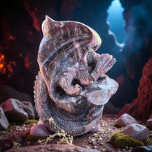 Load image into Gallery viewer, Lepidolite Mica Dragon Carving Statement Gem
