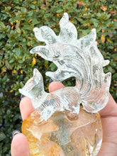 Load image into Gallery viewer, Quartz Nine Tailed Fox Carving with Custom Stand
