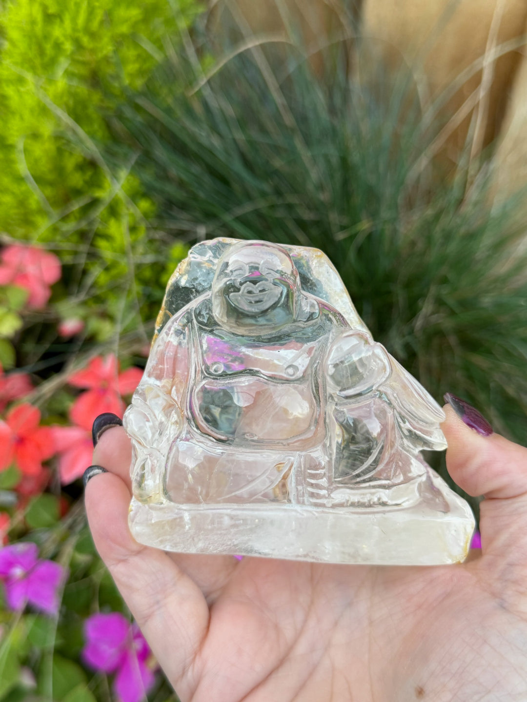 Quartz Happy Buddha Carving