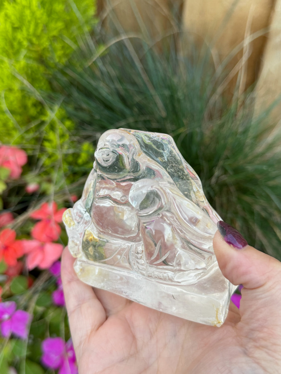 Quartz Happy Buddha Carving