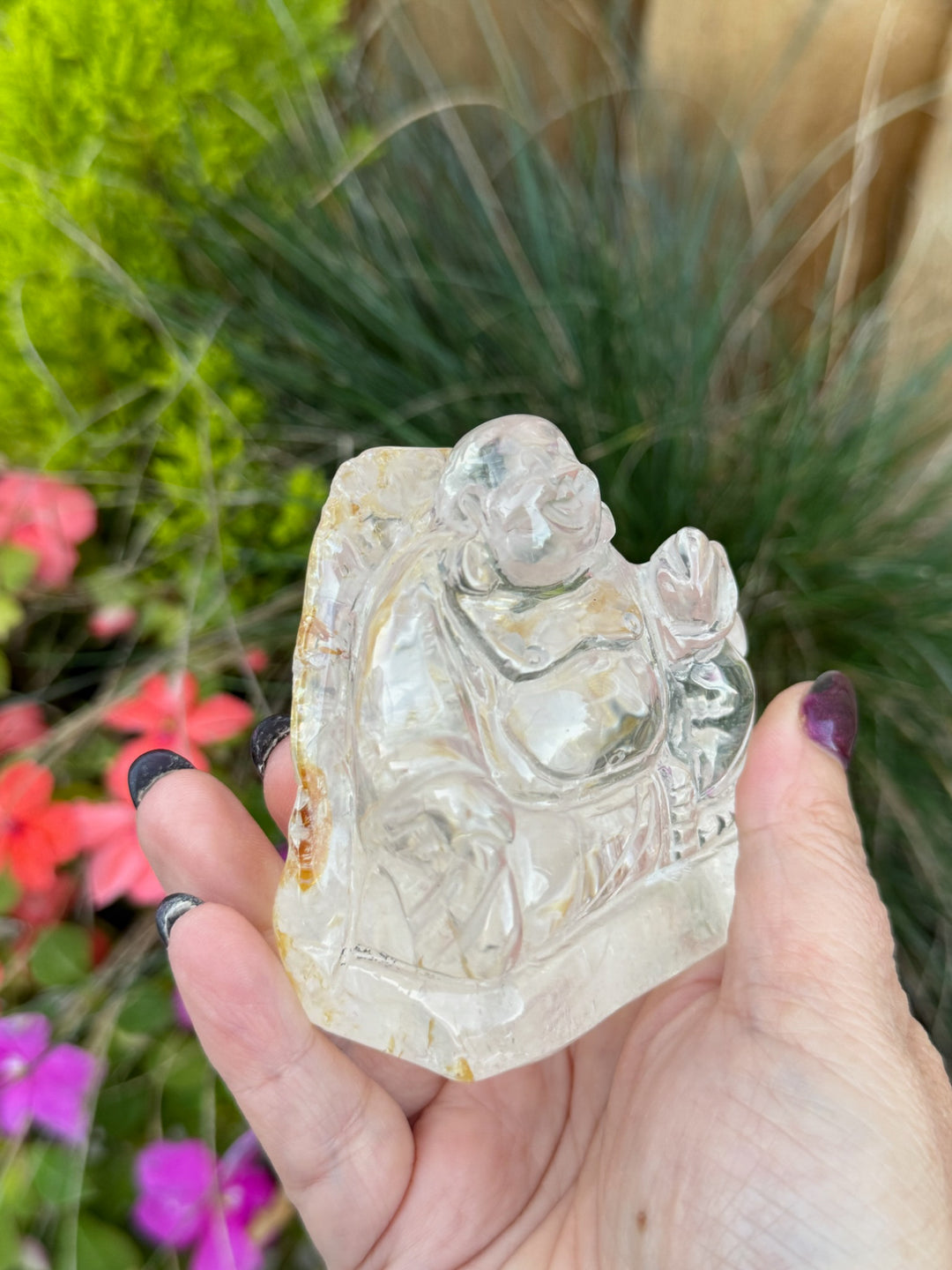 Quartz Happy Buddha Carving