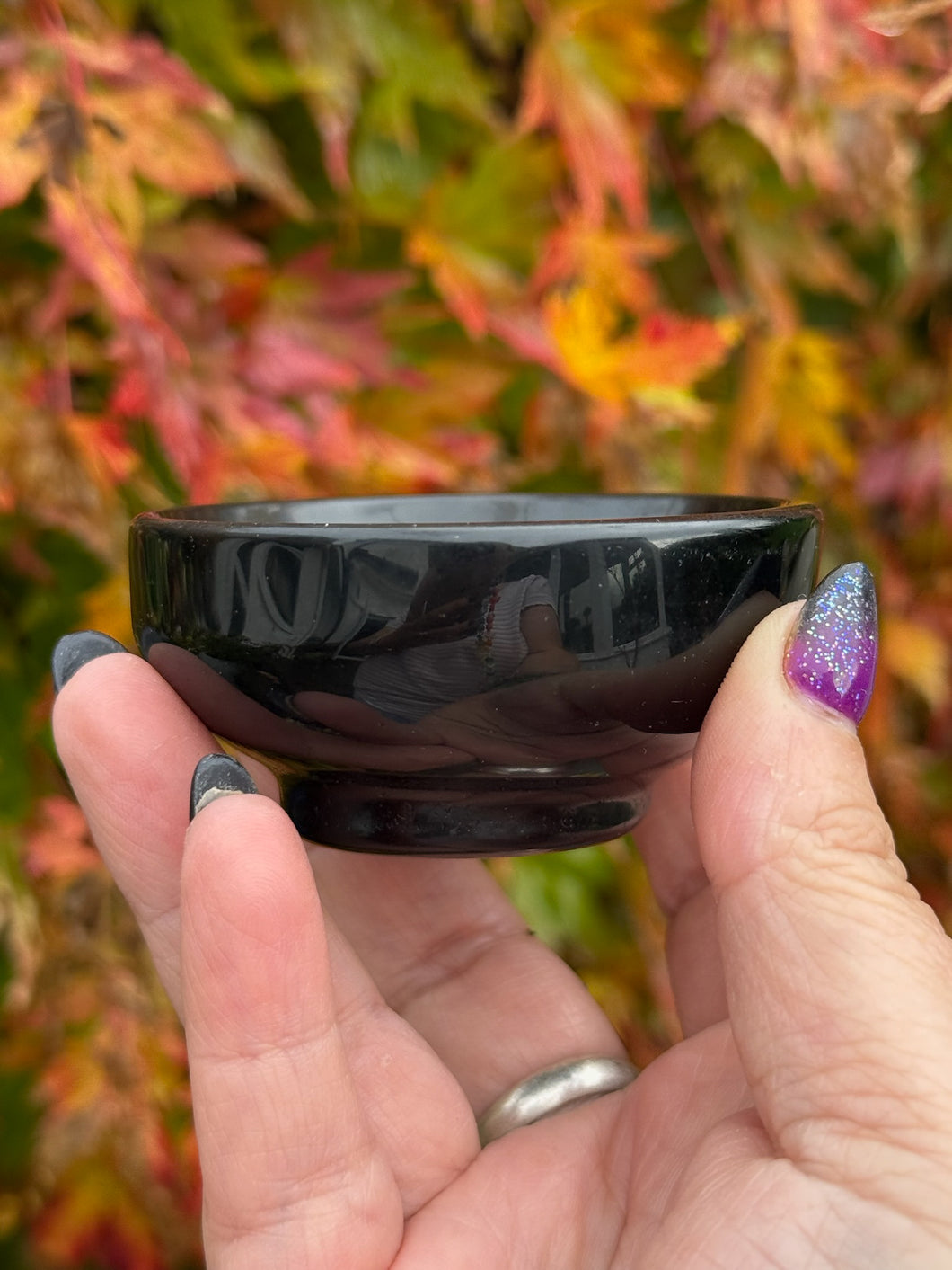 Black Obsidian Bowl Carving