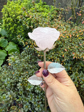 Load image into Gallery viewer, Rose Quartz Rose on Silver Coloured Stem
