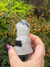 Load image into Gallery viewer, Tourmaline in Quartz Buddha
