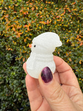 Load image into Gallery viewer, Freestanding White Jade Snowman Carving
