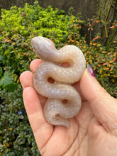 Load image into Gallery viewer, Blue Flash Moonstone Snake Carving
