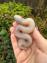 Load image into Gallery viewer, Blue Flash Moonstone Snake Carving

