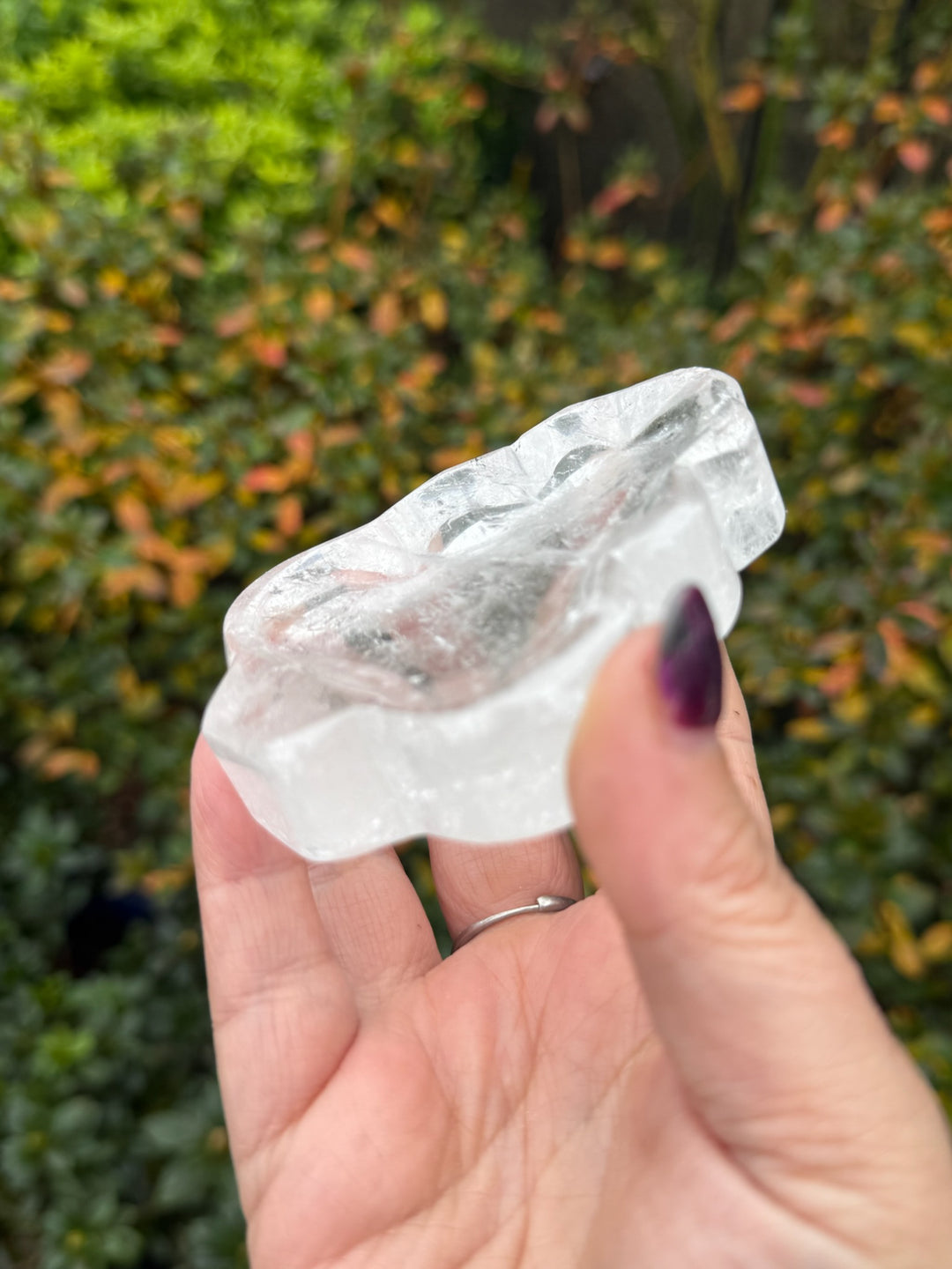 Clear Quartz Tree Bowl or Trinket Dish
