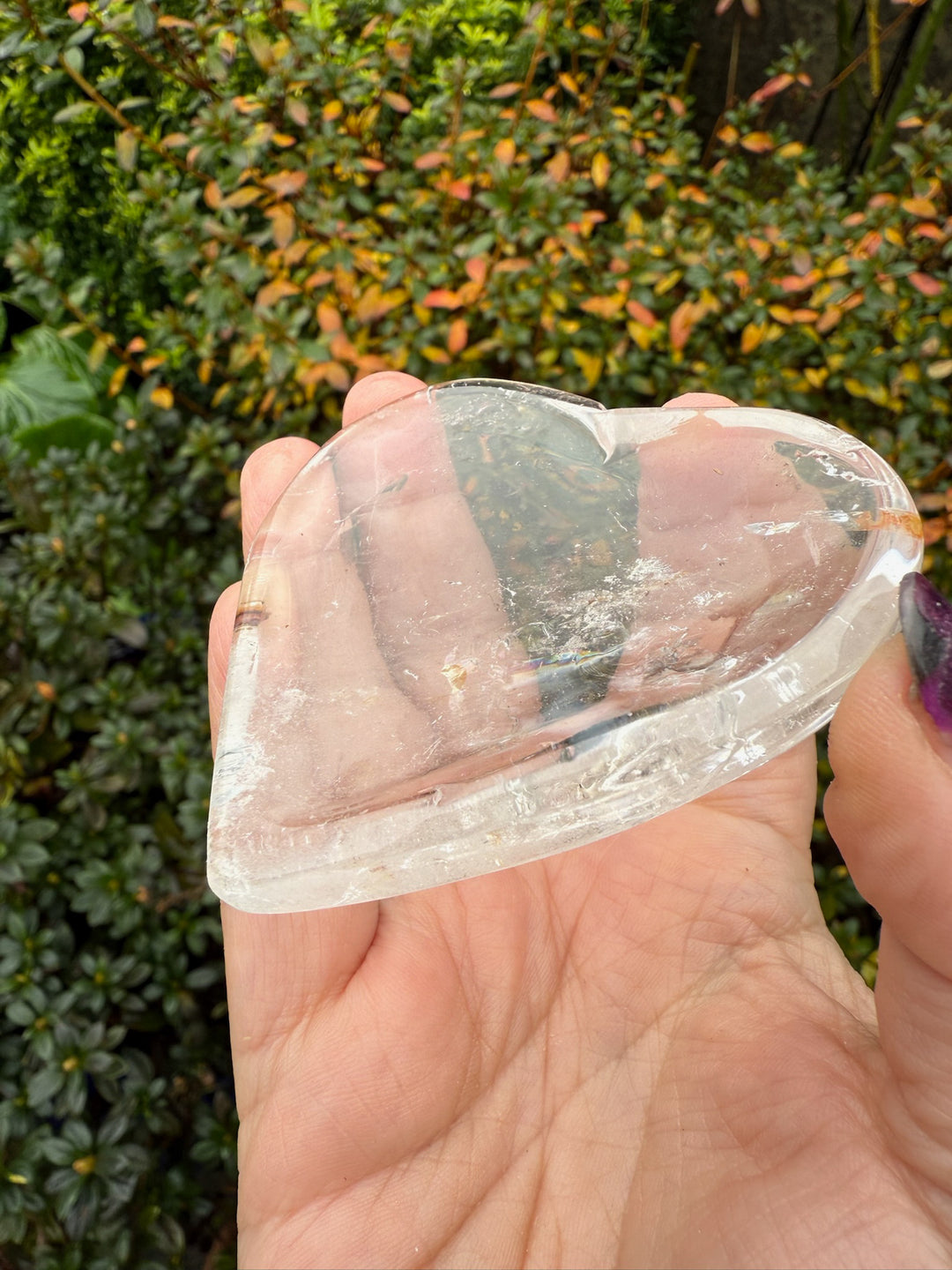 Clear Quartz Heart Bowl or Trinket Dish