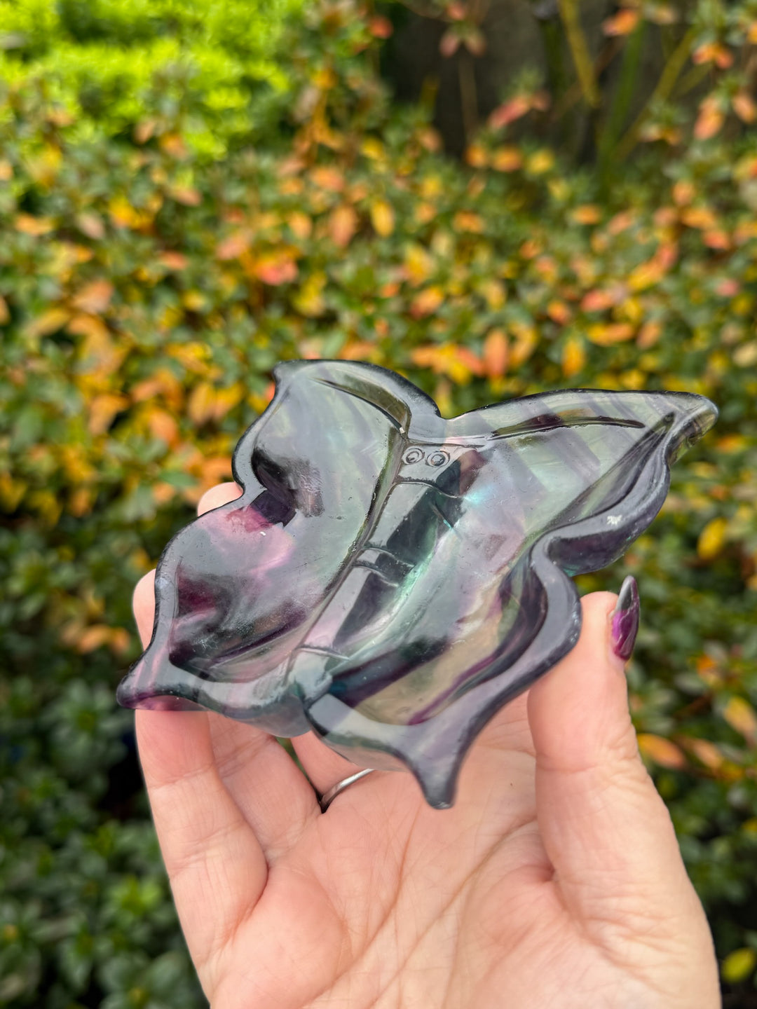 Butterfly Fluorite Bowl or Trinket Dish