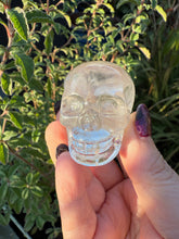 Load image into Gallery viewer, Clear Quartz Skull with Tourmaline Carving
