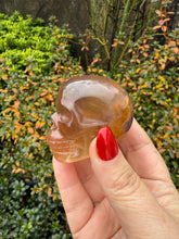 Load image into Gallery viewer, Yellow and Purple Fluorite Skull Carving
