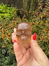 Load image into Gallery viewer, Yellow and Purple Fluorite Skull Carving
