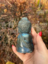 Load image into Gallery viewer, Blue Flash Labradorite Buddha Carving
