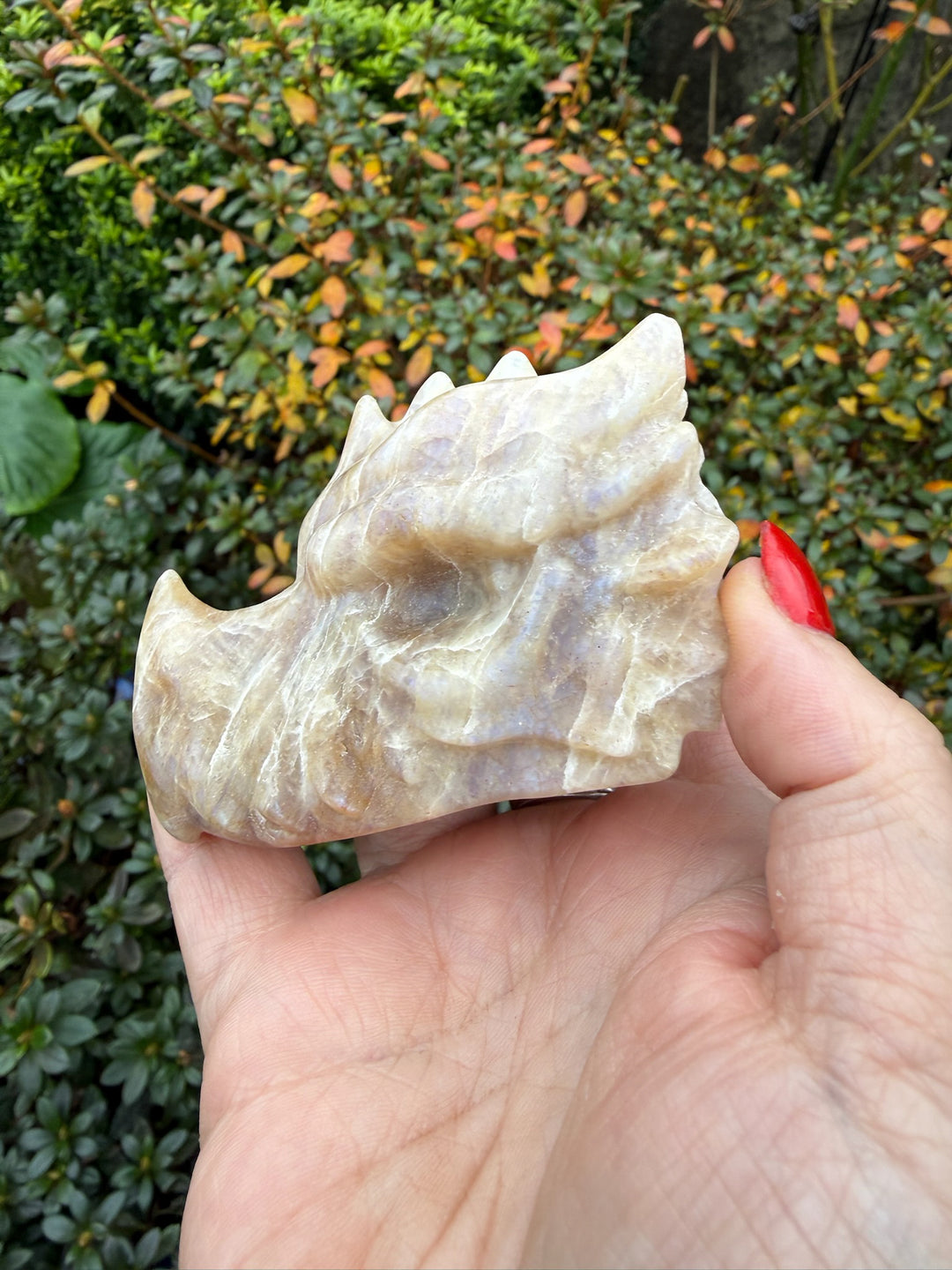 Moonstone Dragon Head Carving