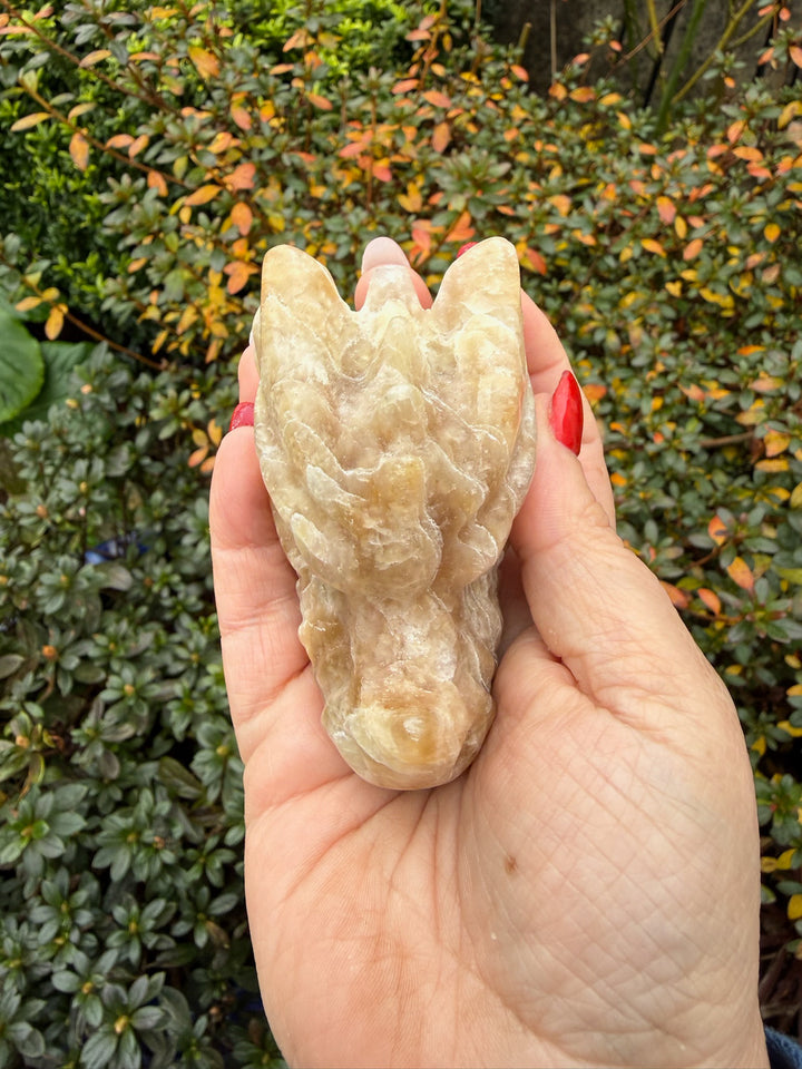 Moonstone Dragon Head Carving