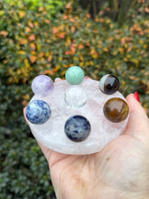 Load image into Gallery viewer, Rose Quartz Pentagram Grid Set with Spheres
