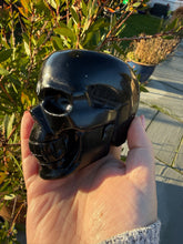 Load image into Gallery viewer, Large Rainbow Obsidian Skull Carving
