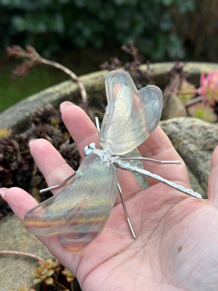 Fluorite Dragonfly Carving