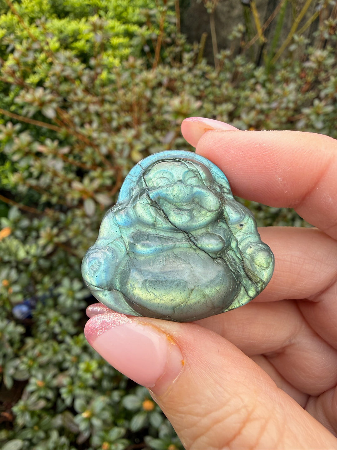 Labradorite Buddha Carving