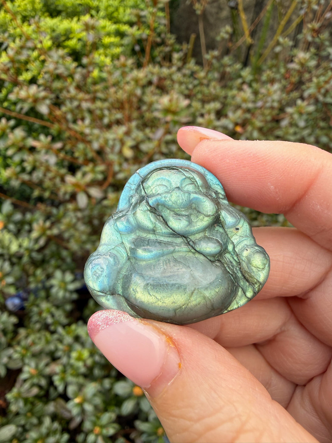 Labradorite Buddha Carving