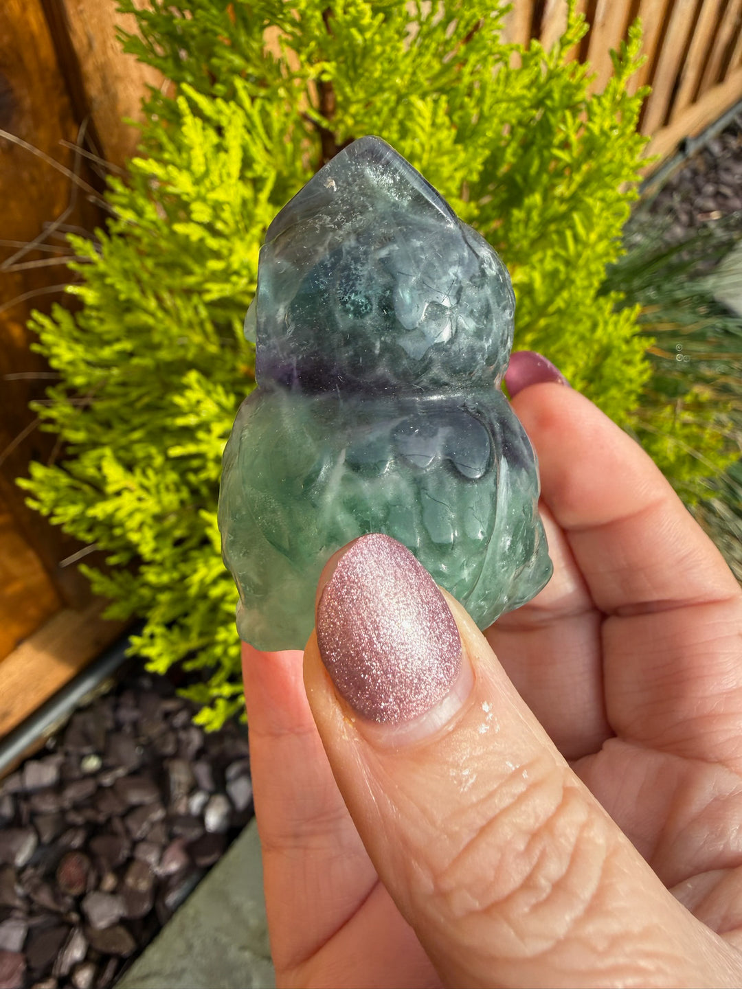 Fluorite Owl Carving