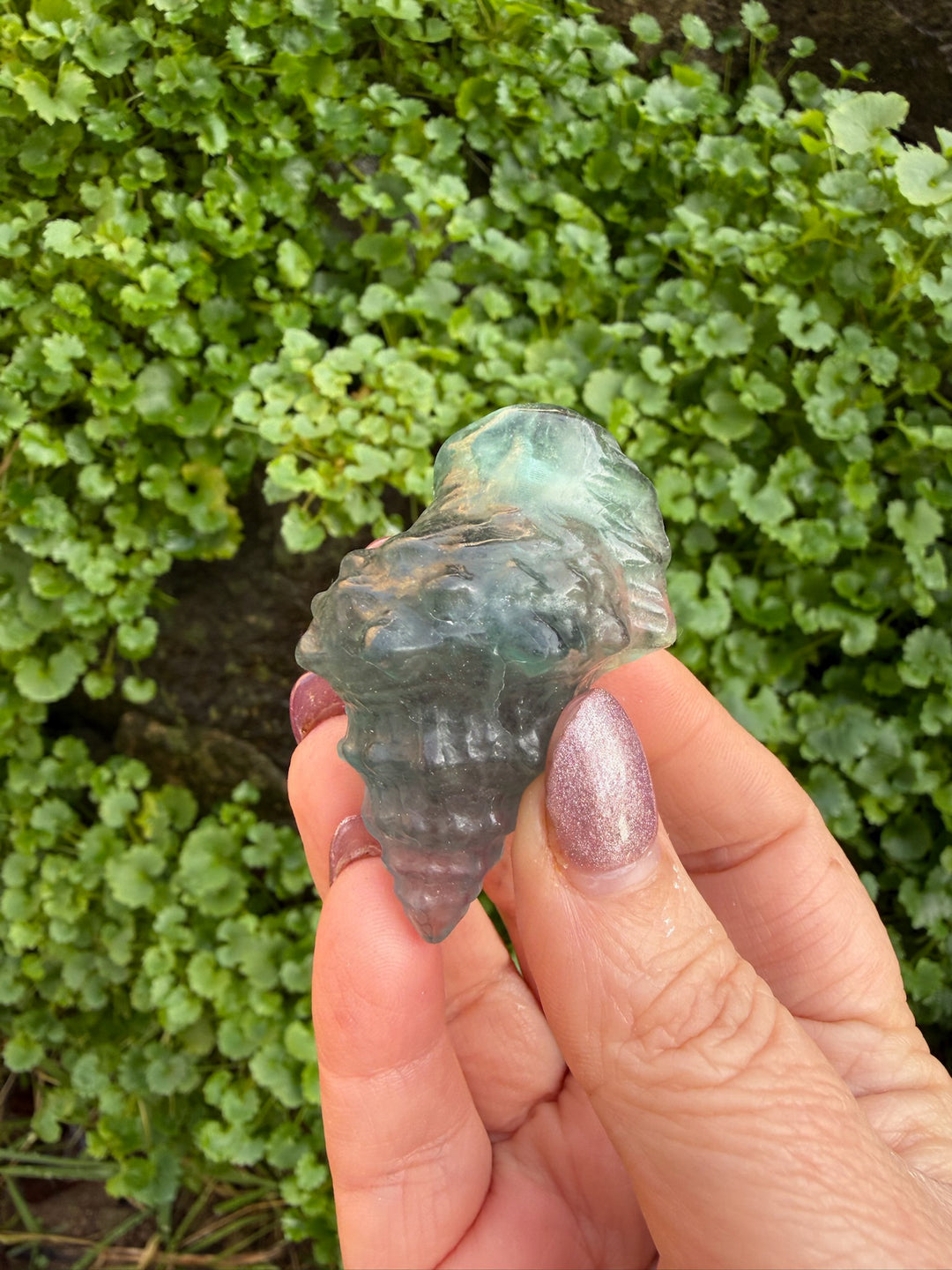 Green Fluorite Shell Carving