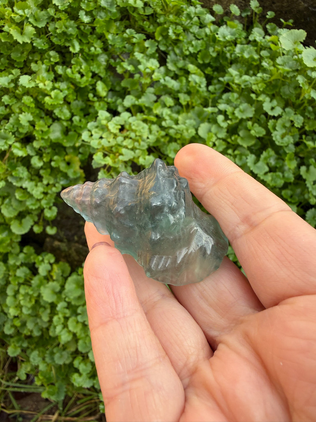 Green Fluorite Shell Carving