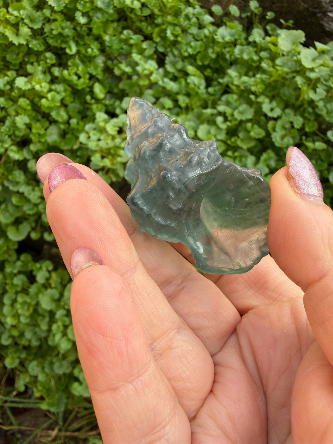 Green Fluorite Shell Carving