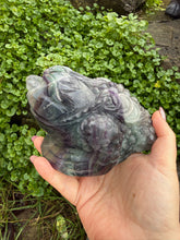 Load image into Gallery viewer, Rainbow Fluorite Money Frog Toad Carving
