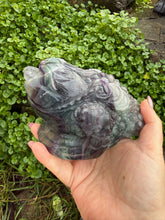 Load image into Gallery viewer, Rainbow Fluorite Money Frog Toad Carving
