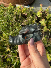 Load image into Gallery viewer, African Bloodstone Dragon Head Carving
