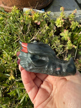 Load image into Gallery viewer, African Bloodstone Dragon Head Carving
