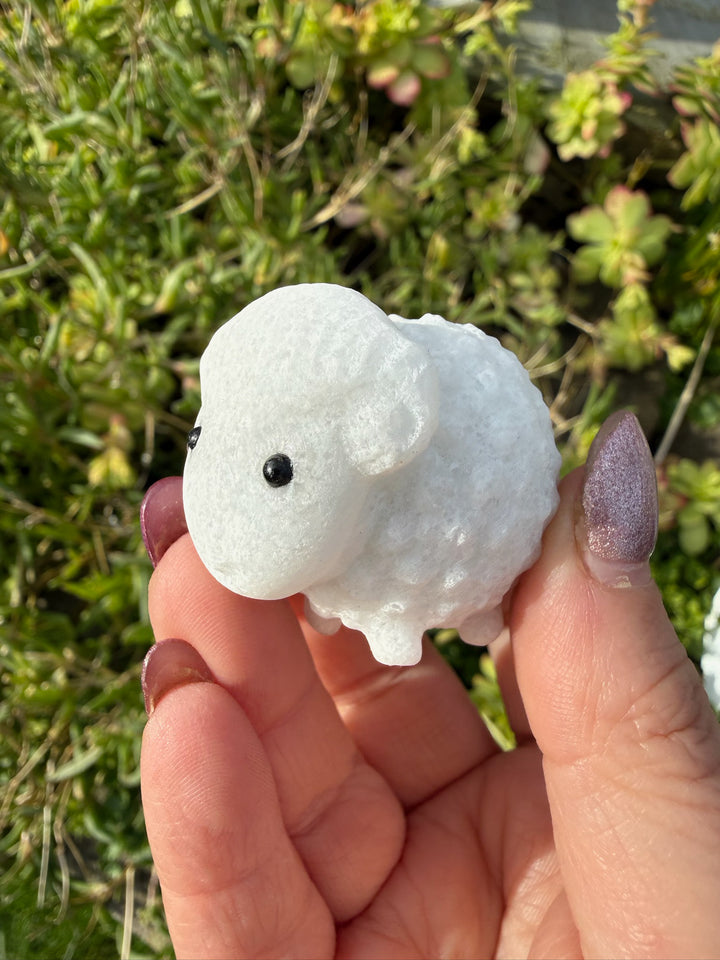 White Jade Sheep Carving