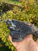 Load image into Gallery viewer, UV Reactive Volcano Agate Chinese Dragon Carving
